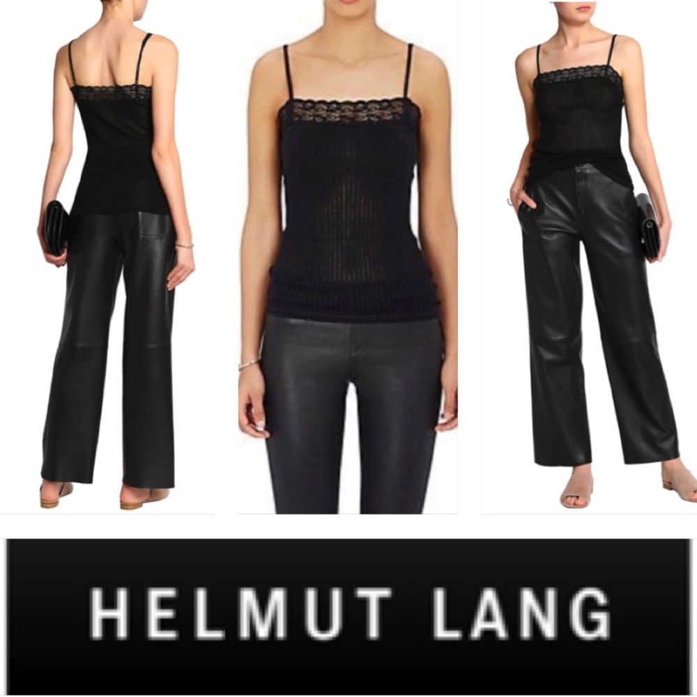 Helmut Lang Lace-Trimmed Cotton Jersey Camisole S